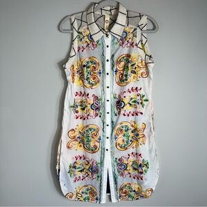 Cyrena Women's Sleeveless Embroidered Tunic Blouse-Mixed Print-Small